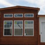 White Exterior with Mahogany  Accent and Trim